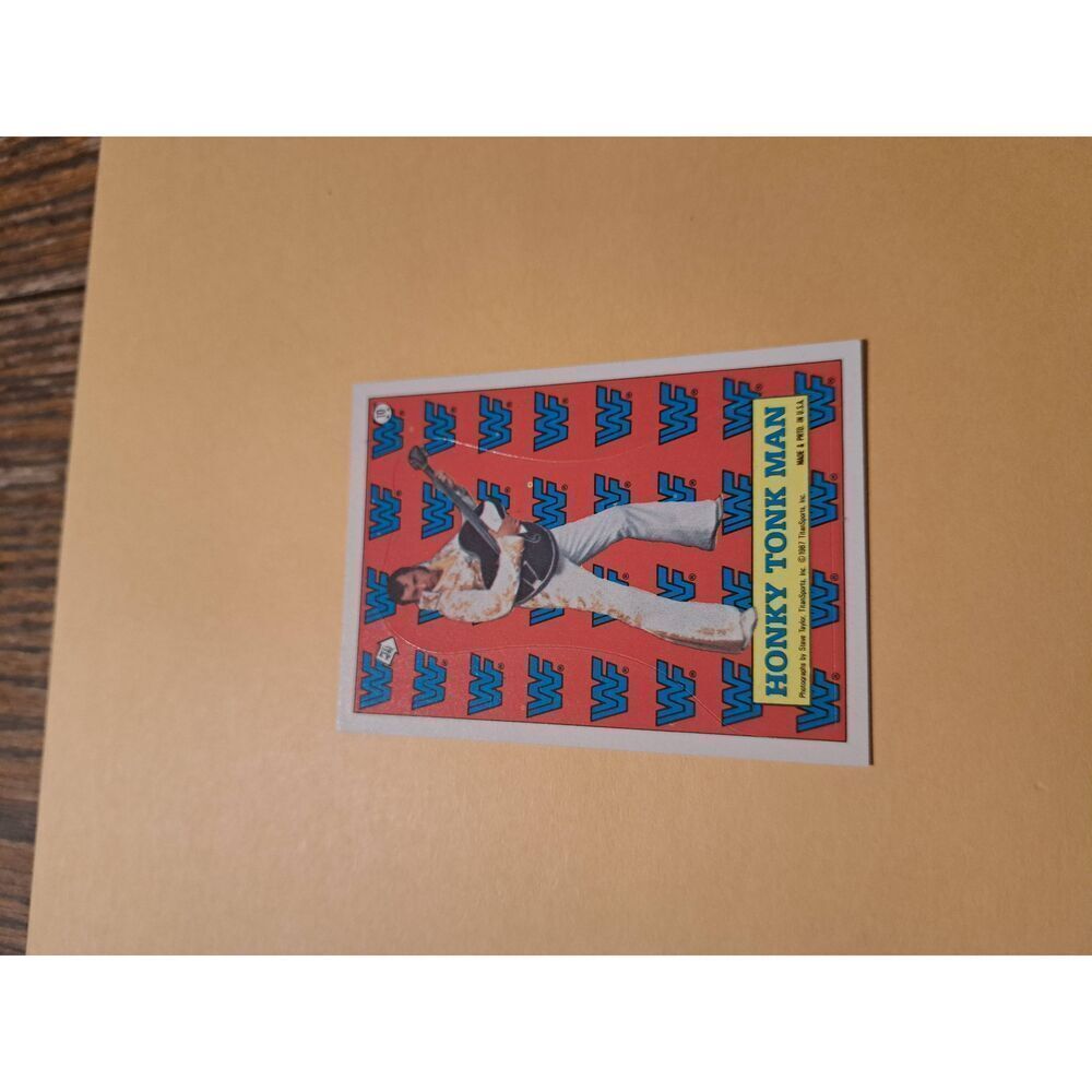 Vintage 1987 WWF Decal Sticker Puzzle Trading Card 10 Honky Tonk Man Titan Sport